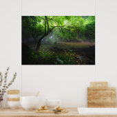 Bezaubernder Wald und Wasserfall Poster (Küche)