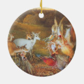 Bezaubernder Wald von Künstler John Anster Fitzger Keramik Ornament (Hinten)