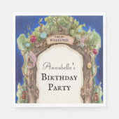 Bezaubernder Waldgarten am nächtlichen Himmel Serviette (Vorderseite)