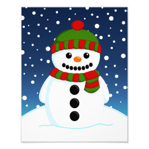 Bezaubernder Weihnachts-Schneemann Fotodruck