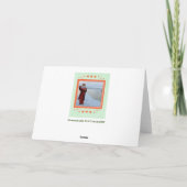 Bezaubernder Weihnachtsmann mit Hühnchen an der Me Dankeskarte (Rückseite)