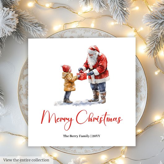 Bezaubernder Weihnachtsmann Traditionelles festlic Serviette