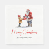 Bezaubernder Weihnachtsmann Traditionelles festlic Serviette (Vorderseite)