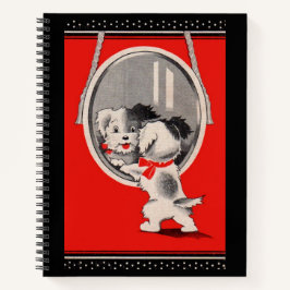 bezaubernder Welpe im Spiegel Notizblock