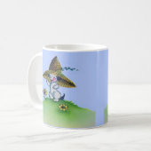 bezaubernder Welpenhund mit großem Strohhut Kaffeetasse (Vorderseite Links)