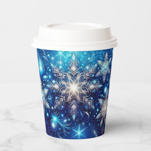 Bezaubernder Winter Snowflake Paper Cup - Funkeln Pappbecher (Links)