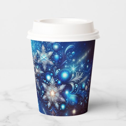 Bezaubernder Winter Snowflake Paper Cup - Funkeln Pappbecher (Rückseite)