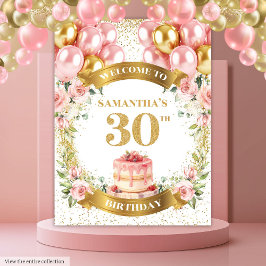 Bezauberndes 30. Geburtstags-Blush-Gold-Geburtstag Wandteppich