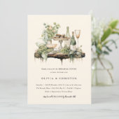 Bezauberndes Abendessen im Wasserfarbenwald Boho P Einladung (Stehend Vorderseite)