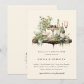 Bezauberndes Abendessen im Wasserfarbenwald Boho P Einladung (Vorne/Hinten)