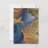 Bezauberndes Abstraktes Blue Gold Hochzeit RSVP (Rückseite)