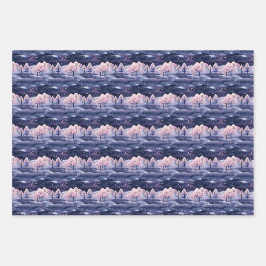 Bezauberndes Aurora Wonderland: Winterdesign Geschenkpapier Set (Vorderseite 3)