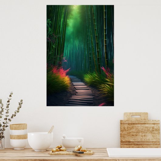 Bezauberndes Bamboo Wonderland Poster (Küche)