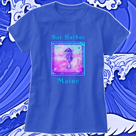 Bezauberndes Bar Harbour Maine Vacation Seepferd T-Shirt