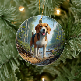 Bezauberndes Beagle-Andenken Keramik Ornament