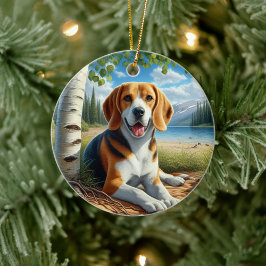 Bezauberndes Beagle-Andenken Keramik Ornament