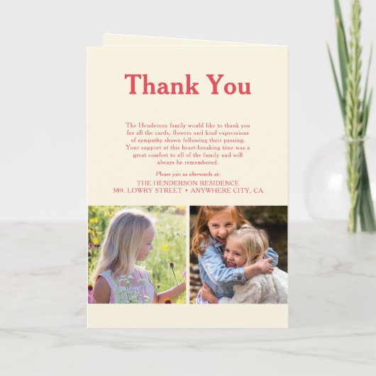 Bezauberndes Beileid Foto Beerdigung Programm (Rückseite)