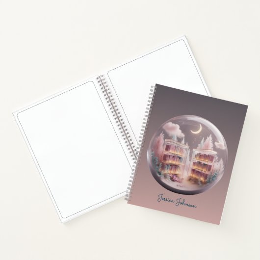 Bezauberndes BibliotheksNotebook mit pastelförmige Notizblock (Innenseite)