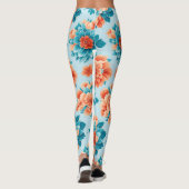 Bezauberndes Blau- und Orangefarbenes Design: Deli Leggings (Rückseite)