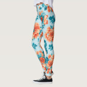 Bezauberndes Blau- und Orangefarbenes Design: Deli Leggings (Links)