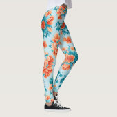 Bezauberndes Blau- und Orangefarbenes Design: Deli Leggings (Rechts)