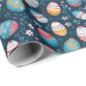 Bezauberndes blaues Oster Geschenkpapier (Rolleneckpunkt)