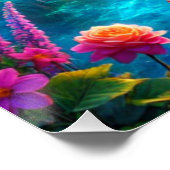 Bezauberndes Blumenboot auf Serene Waters Fantasy Poster (Ecke)