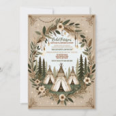 Bezauberndes Boho Forest Teepee Sleepover Party Einladung (Vorderseite)