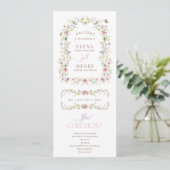 Bezauberndes Boho Wildblume Garden Hochzeitsprogra (Stehend Vorderseite)