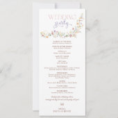 Bezauberndes Boho Wildblume Garden Hochzeitsprogra (Rückseite)