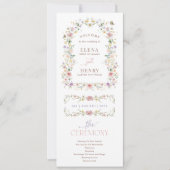 Bezauberndes Boho Wildblume Garden Hochzeitsprogra (Vorderseite)