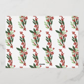 Bezauberndes botanisches Elegance Weihnachts-Party Folieneinladung (Rückseite)