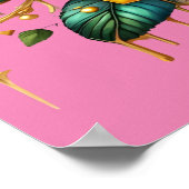 Bezauberndes Bouquet mit goldenen Rose und Herz24x Poster (Ecke)