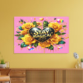 Bezauberndes Bouquet mit goldenen Rose und Herz36x Leinwanddruck (Insitu (Wohnzimmer))