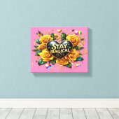 Bezauberndes Bouquet mit goldenen Rose und Herz 10 Leinwanddruck (Insitu (Holzboden))