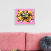 Bezauberndes Bouquet mit goldenen Rose und Herz 10 Leinwanddruck (Insitu (Wohnzimmer))