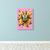 Bezauberndes Bouquet mit goldenen Rose und Herz 12 Leinwanddruck (Insitu (Holzboden))