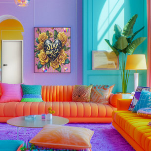 Bezauberndes Bouquet mit goldenen Rose und Herz 12 Poster