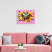 Bezauberndes Bouquet mit goldenen Rose und Herz 16 Leinwanddruck (Insitu (Wohnzimmer))