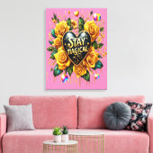 Bezauberndes Bouquet mit goldenen Rose und Herz 18 Leinwanddruck (Insitu (Wohnzimmer))