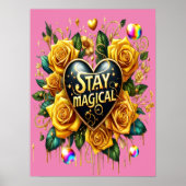 Bezauberndes Bouquet mit goldenen Rose und Herz 18 Poster (Vorne)