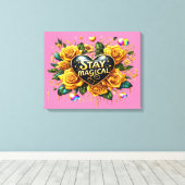 Bezauberndes Bouquet mit goldenen Rose und Herz 20 Leinwanddruck (Insitu (Holzboden))