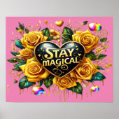 Bezauberndes Bouquet mit goldenen Rose und Herz 20 Poster (Vorne)