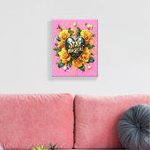 Bezauberndes Bouquet mit goldenen Rose und Herz 8x Leinwanddruck (Insitu (Wohnzimmer))