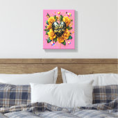 Bezauberndes Bouquet mit goldenen Rose und Herz 8x Leinwanddruck (Insitu (Schlafzimmer))