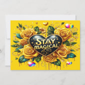 Bezauberndes Bouquet mit goldenen Rose und Herz Dankeskarte (Vorderseite)