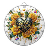 Bezauberndes Bouquet mit goldenen Rose und Herz Dartscheibe (vorne)