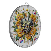 Bezauberndes Bouquet mit goldenen Rose und Herz Dartscheibe (Vorderseite Links)