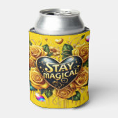 Bezauberndes Bouquet mit goldenen Rose und Herz Dosenkühler (Kanne Vorderseite)