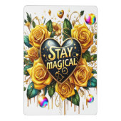 Bezauberndes Bouquet mit goldenen Rose und Herz Mini Klemmbrett (Rückseite)